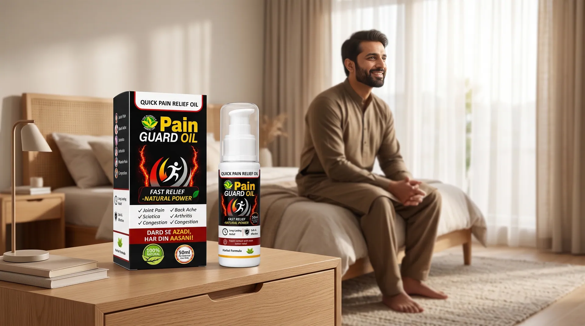 Pain Guard Oil in use